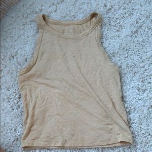 yellow and white striped top